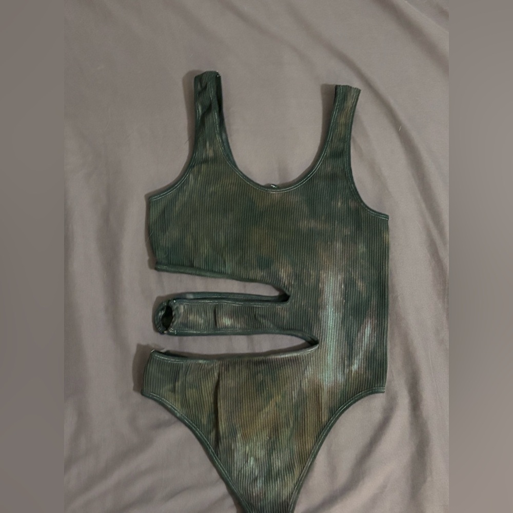 Papaya Olive Cutout Bodysuit